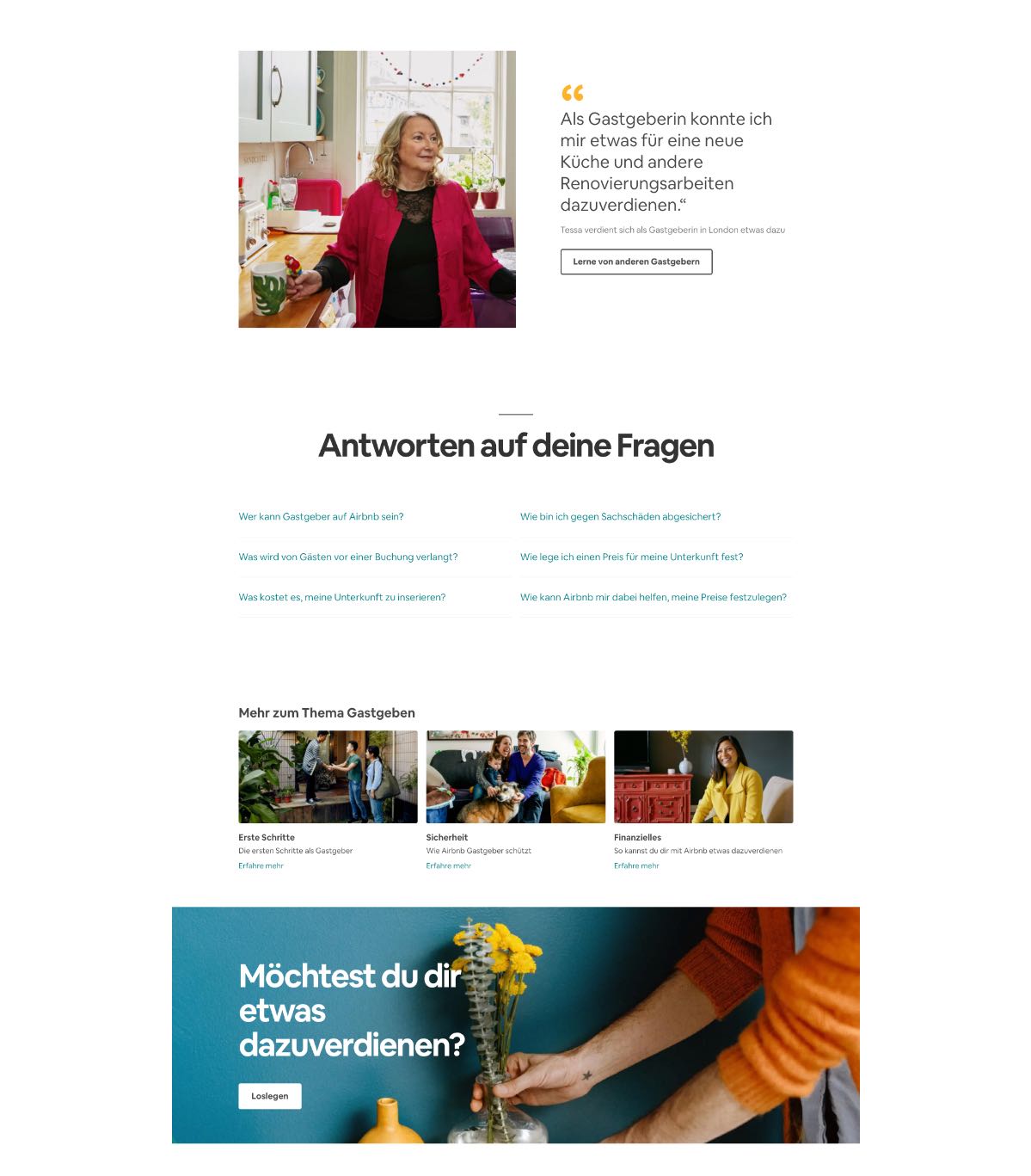 Beispiel Landingpage Airbnb