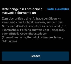 Erfolgreiche Verifizierung auf Instagram