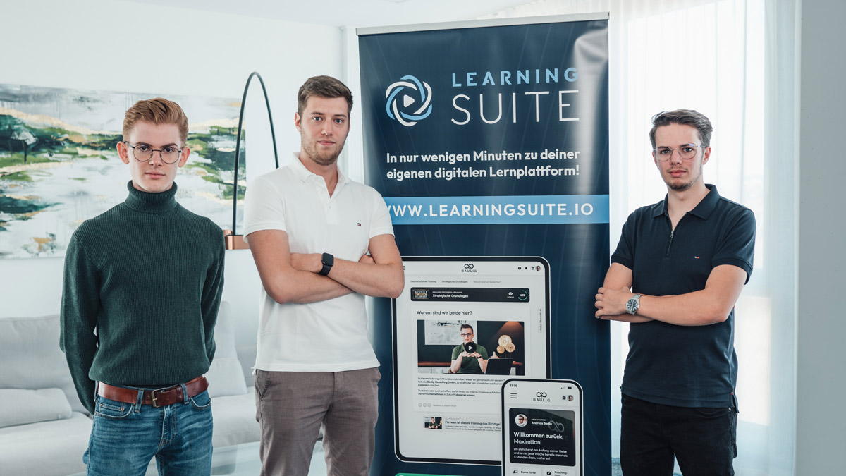 Alexander Knechtl, Florian Gerstner und Fabio Moretti von LearningSuite.io